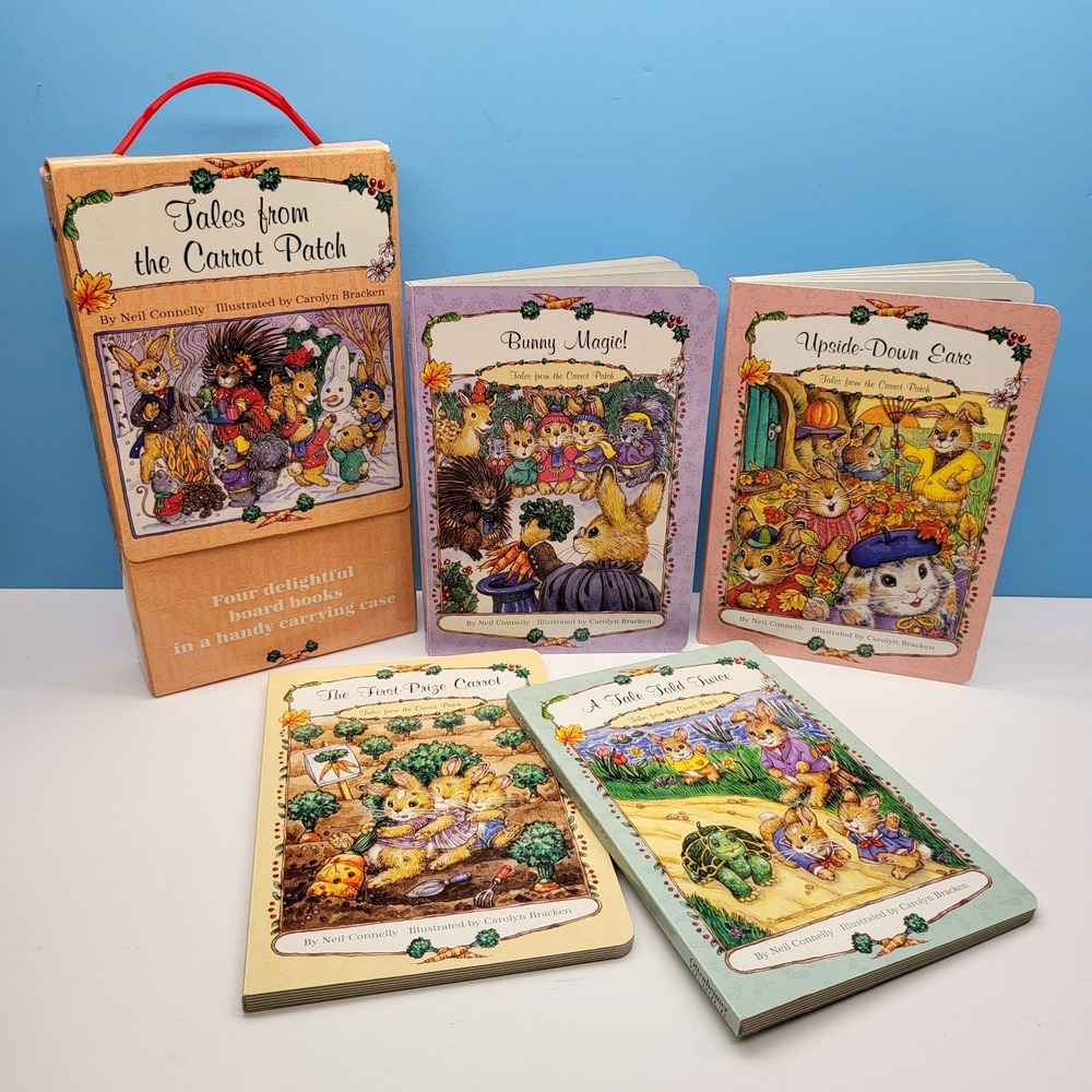 Tales from the Carrot Patch Board Book Set &‎ Carrying Case! Vintage 1999 ✨️